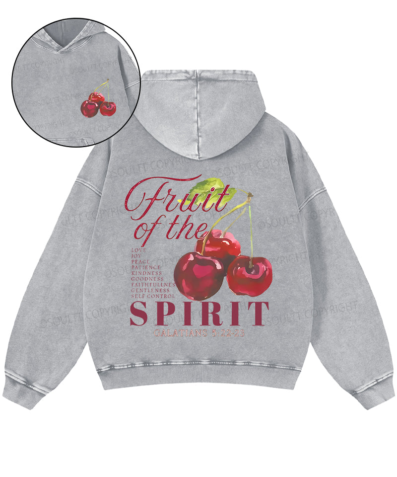 Fruit Of The Spirit Double Sided Washed Christian Hoodie