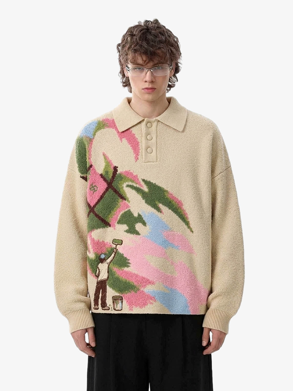 Jacquard Polo Sweater