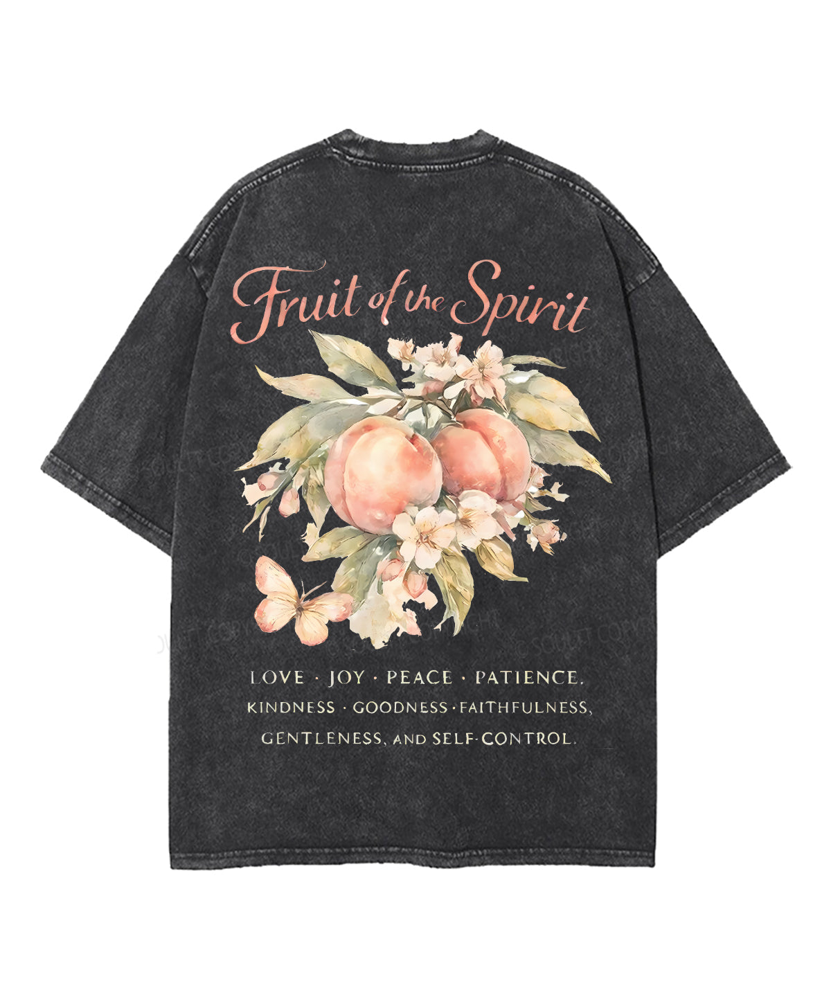 Fruit Of The Spirit Double Sided Unisex Washed Christian T-shirt