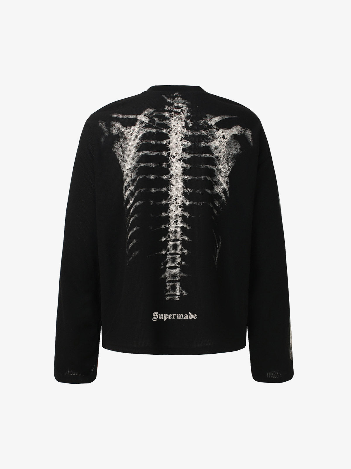Skeleton Graphic Waffle Sweatshirt