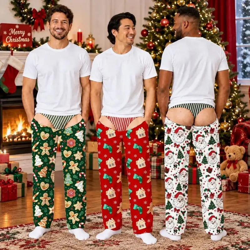 Men’s Plaid Illusion Pajama Pants – Custom Christmas Gag Gift