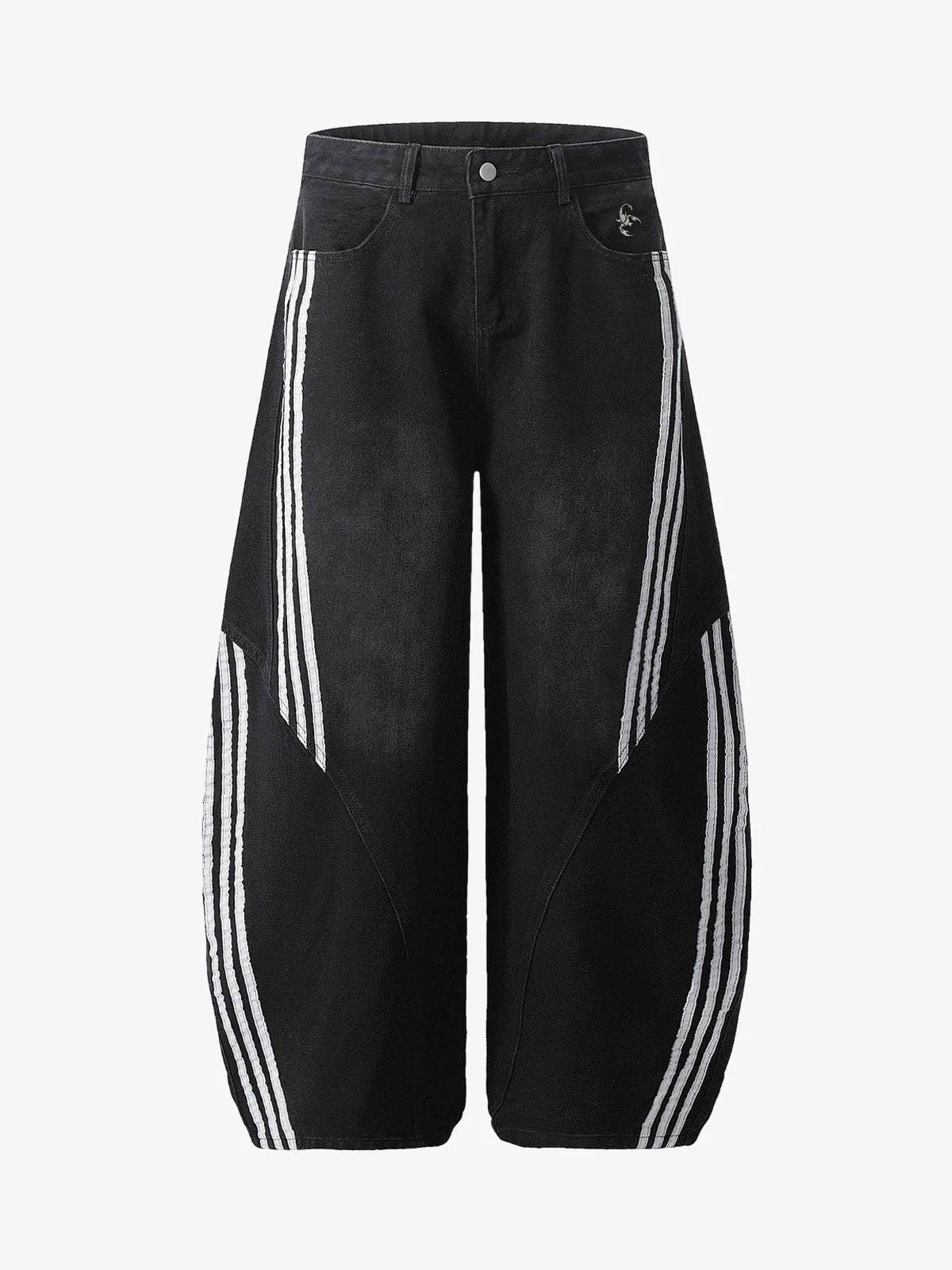 Side-Stripe Barrel Jeans
