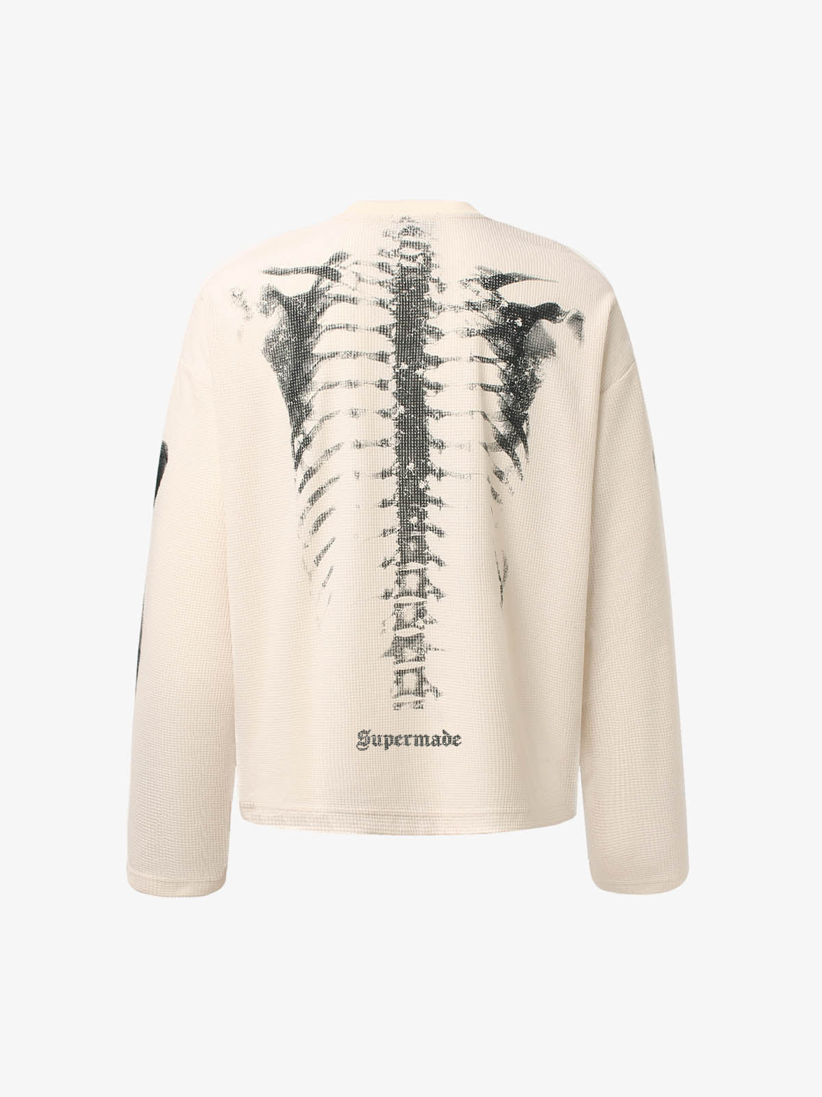 Skeleton Graphic Waffle Sweatshirt
