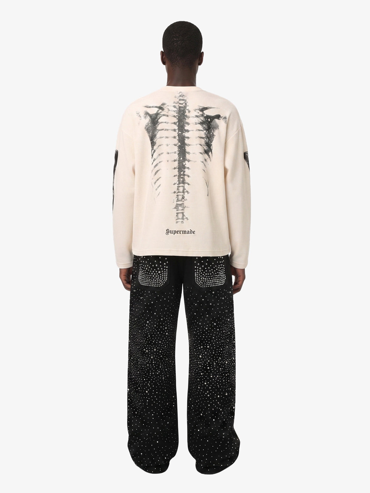 Skeleton Graphic Waffle Sweatshirt