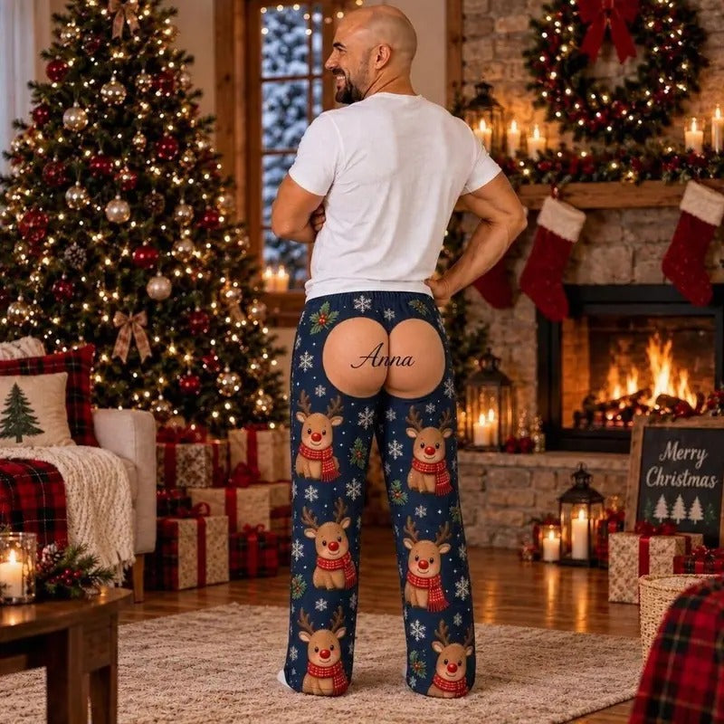 Custom Butt Flap Christmas Pajamas – Funny Holiday Sleep Pants