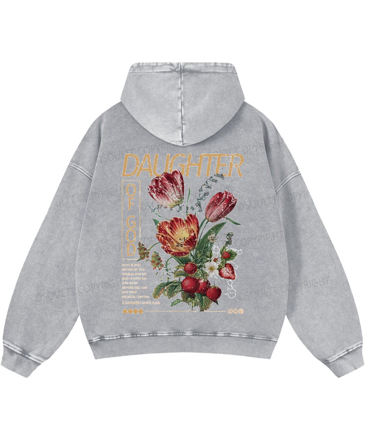 Daughter Of God Double Sided Washed Christian Hoodie
