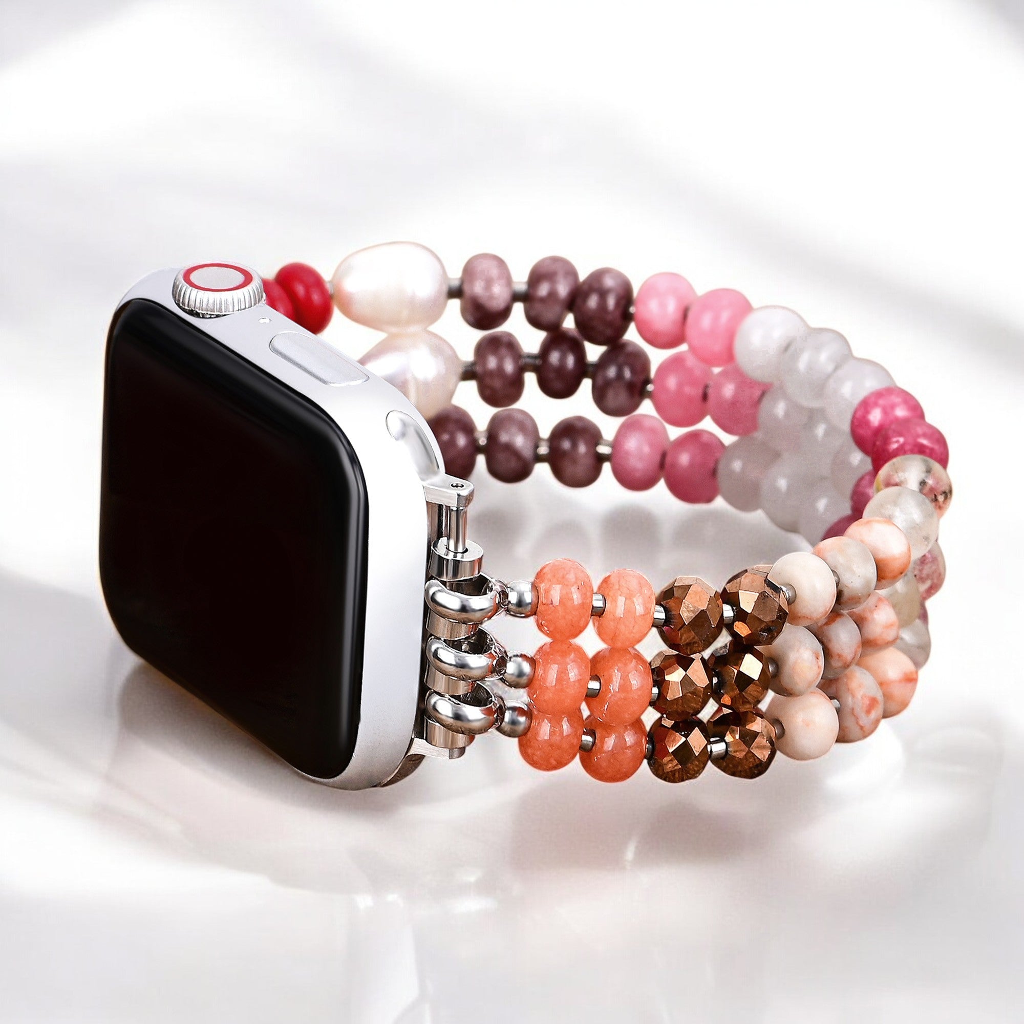 Ruby Blush Stone Stretch Apple Watch Strap