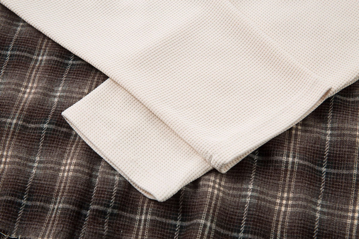 Plaid Layered Sweatshirt