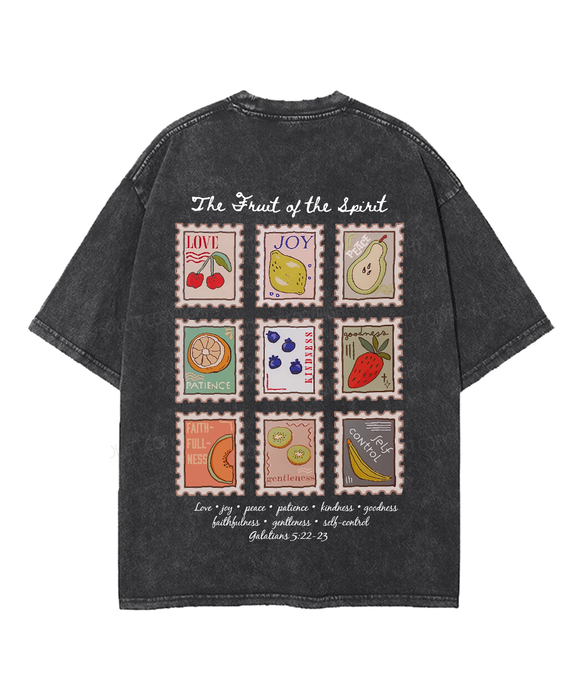 Fruit Of The Spirit Double Sided Unisex Washed Christian T-shirt
