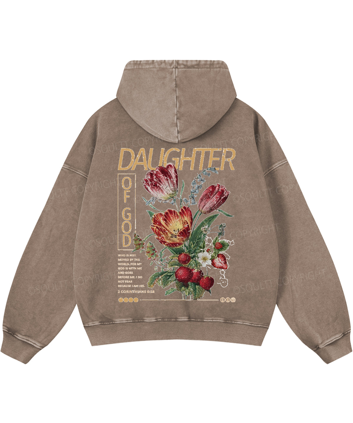 Daughter Of God Double Sided Washed Christian Hoodie