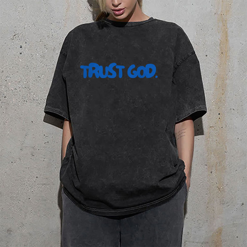 Christianartworkshop Trust In God Unisex Washed T-Shirt