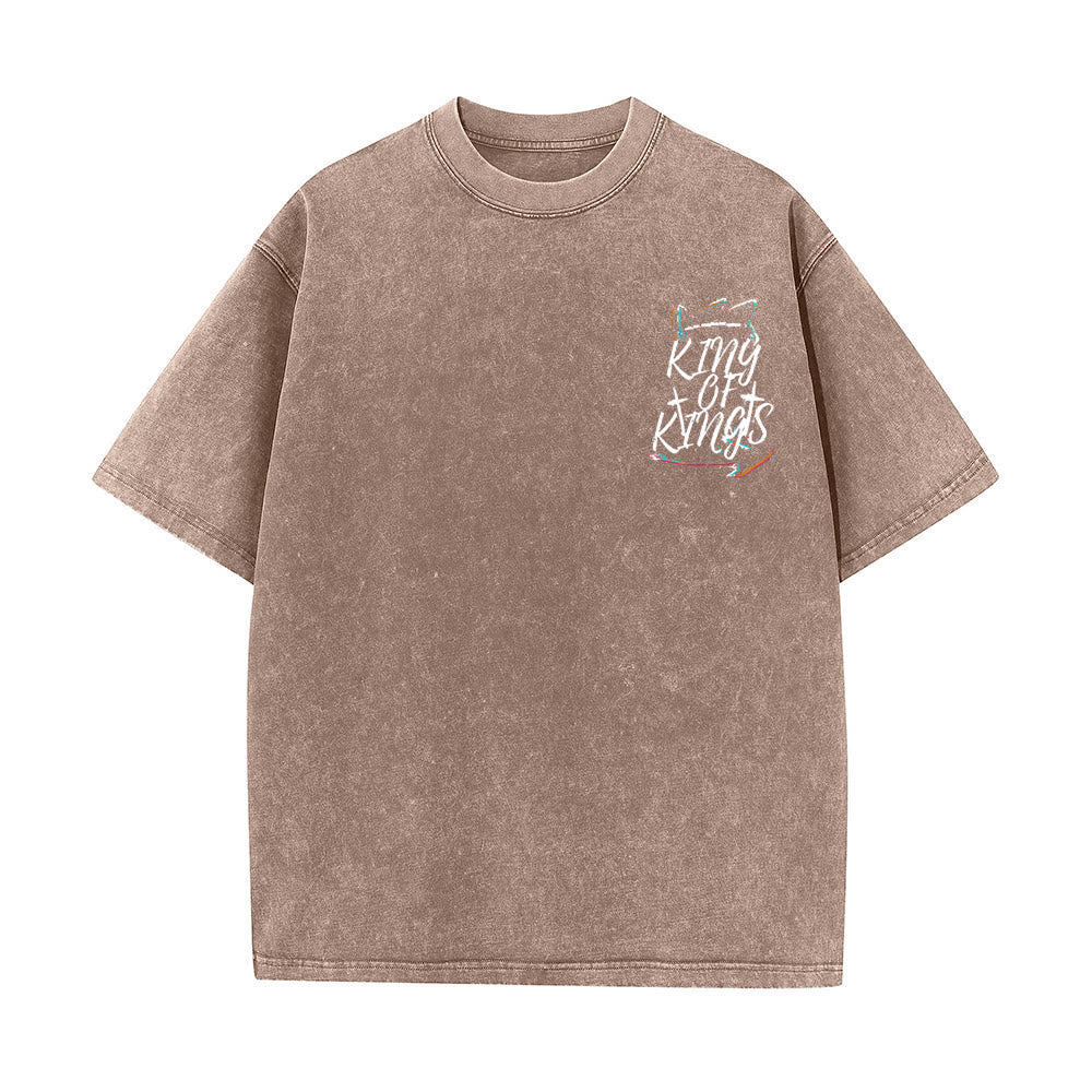 Christianartworkshop King Of Kings Unisex Washed T-shirt