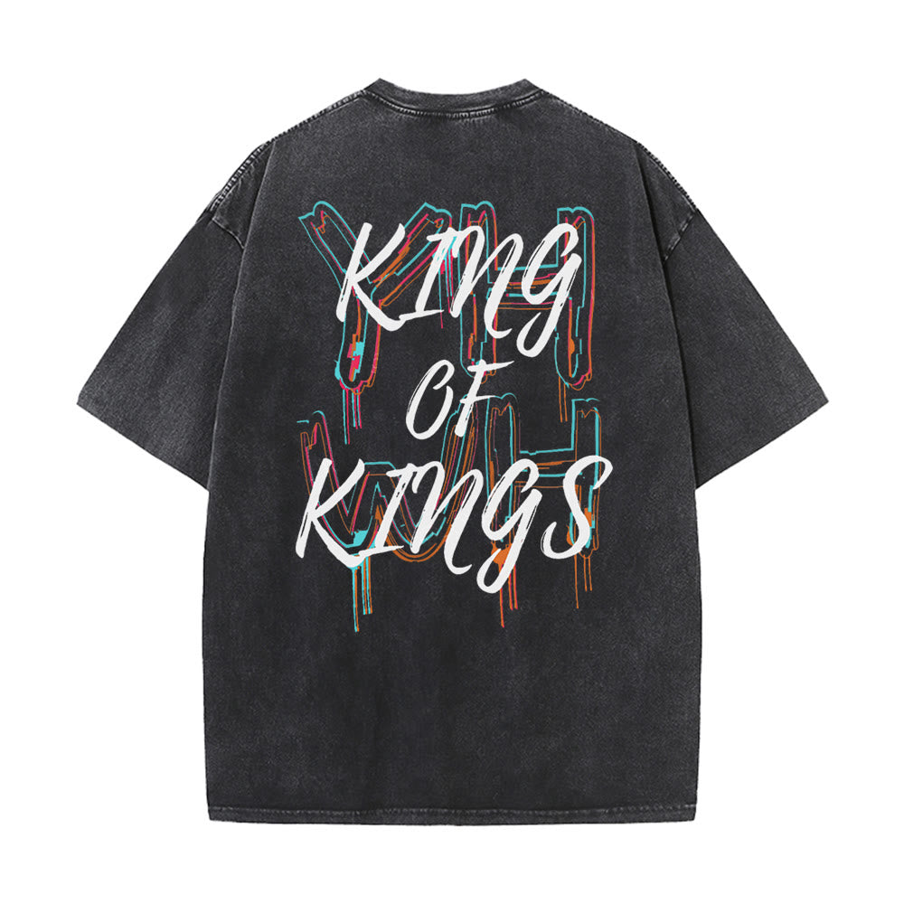 Christianartworkshop King Of Kings Unisex Washed T-shirt