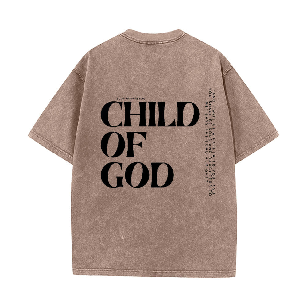 Christianartworkshop Child of God Graphic Unisex Washed T-Shirt