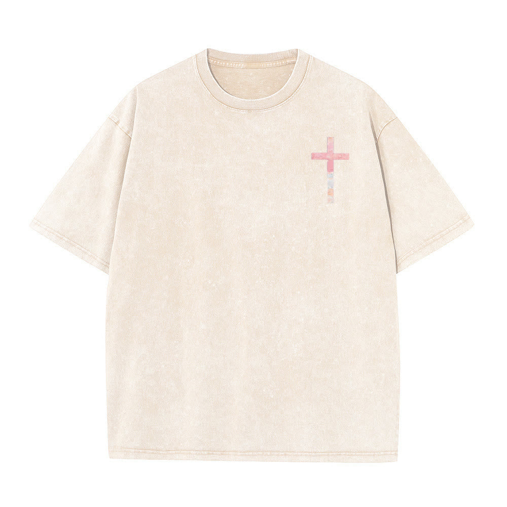 Christianartworkshop His Mercies Are New Double Sided Unisex Washed Christian T-Shirt