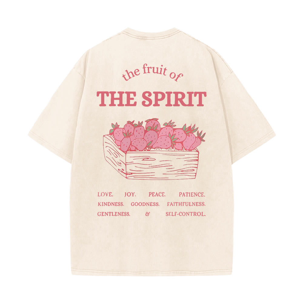Christianartworkshop Fruit Of The Spirit Unisex Washed T-Shirt