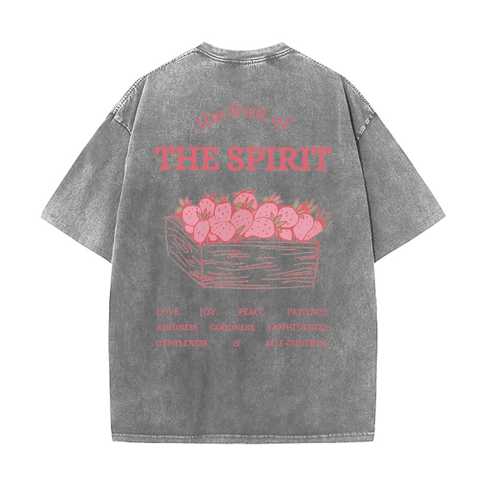 Christianartworkshop Fruit Of The Spirit Unisex Washed T-Shirt