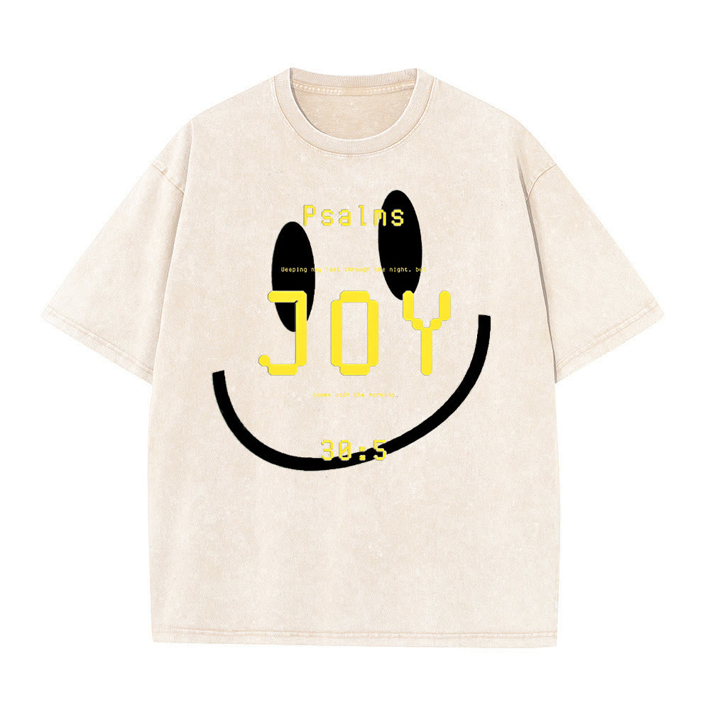 Christianartworkshop Joy Psalm 30:5 Unisex Washed T-Shirt