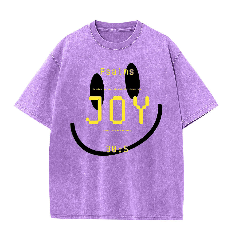 Christianartworkshop Joy Psalm 30:5 Unisex Washed T-Shirt