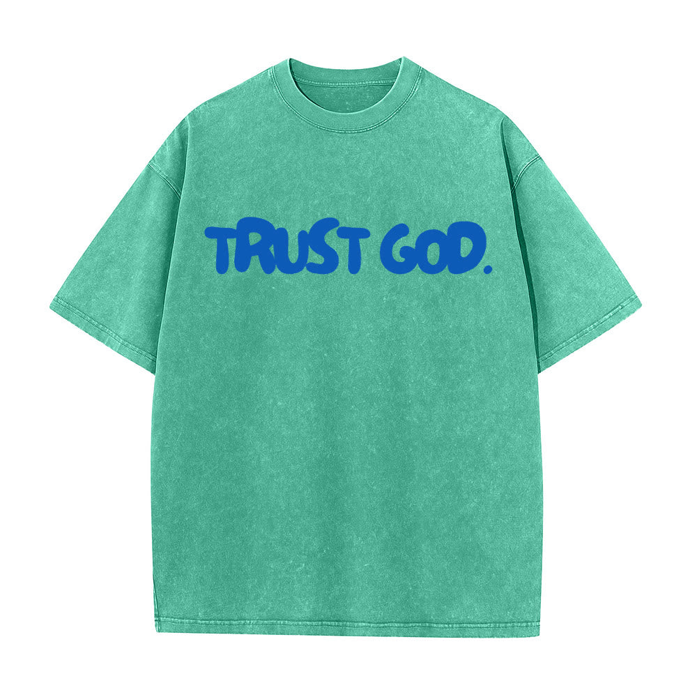 Christianartworkshop Trust In God Unisex Washed T-Shirt