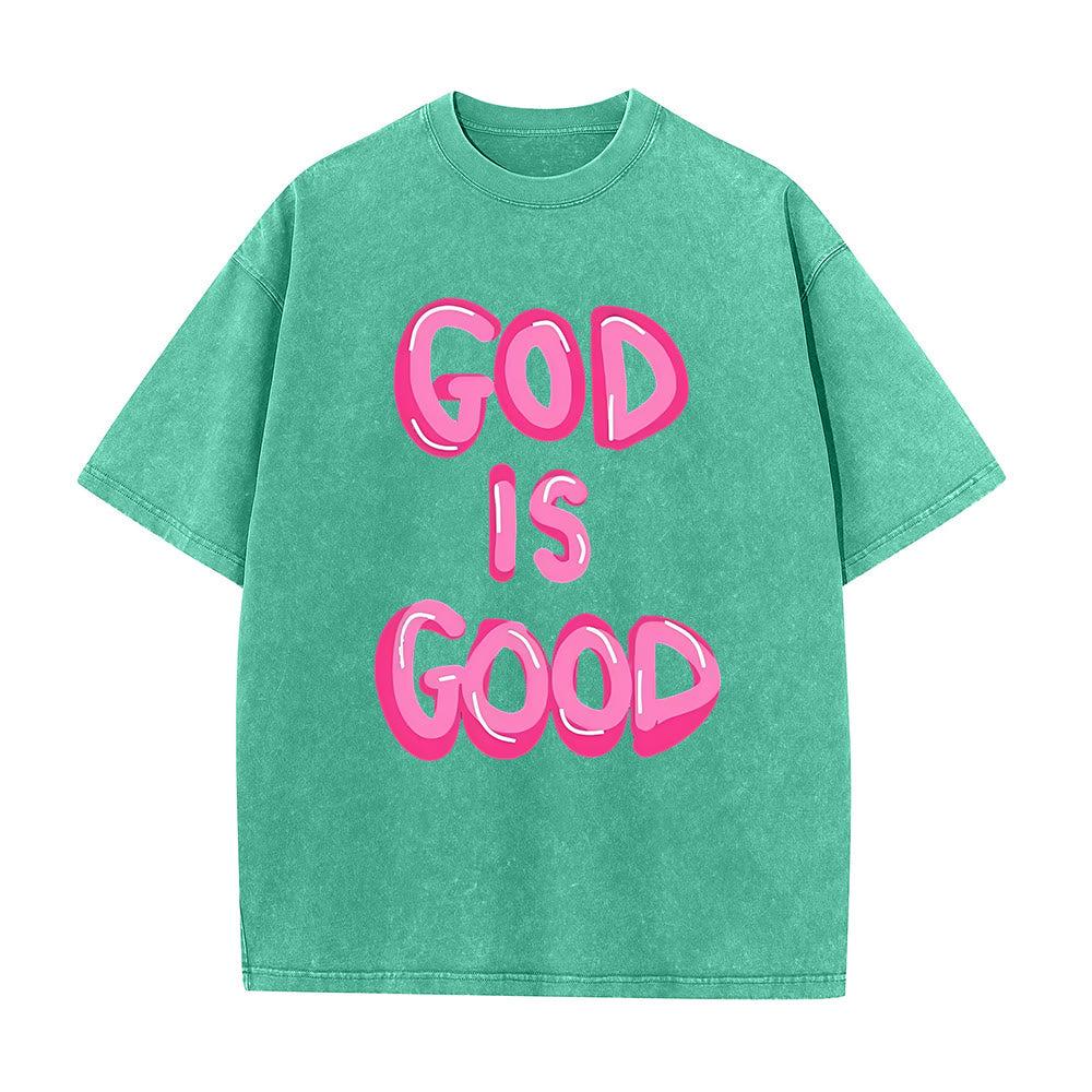 Christianartworkshop God Is Good Unisex Washed T-Shirt