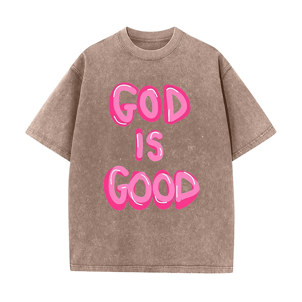 Christianartworkshop God Is Good Unisex Washed T-Shirt