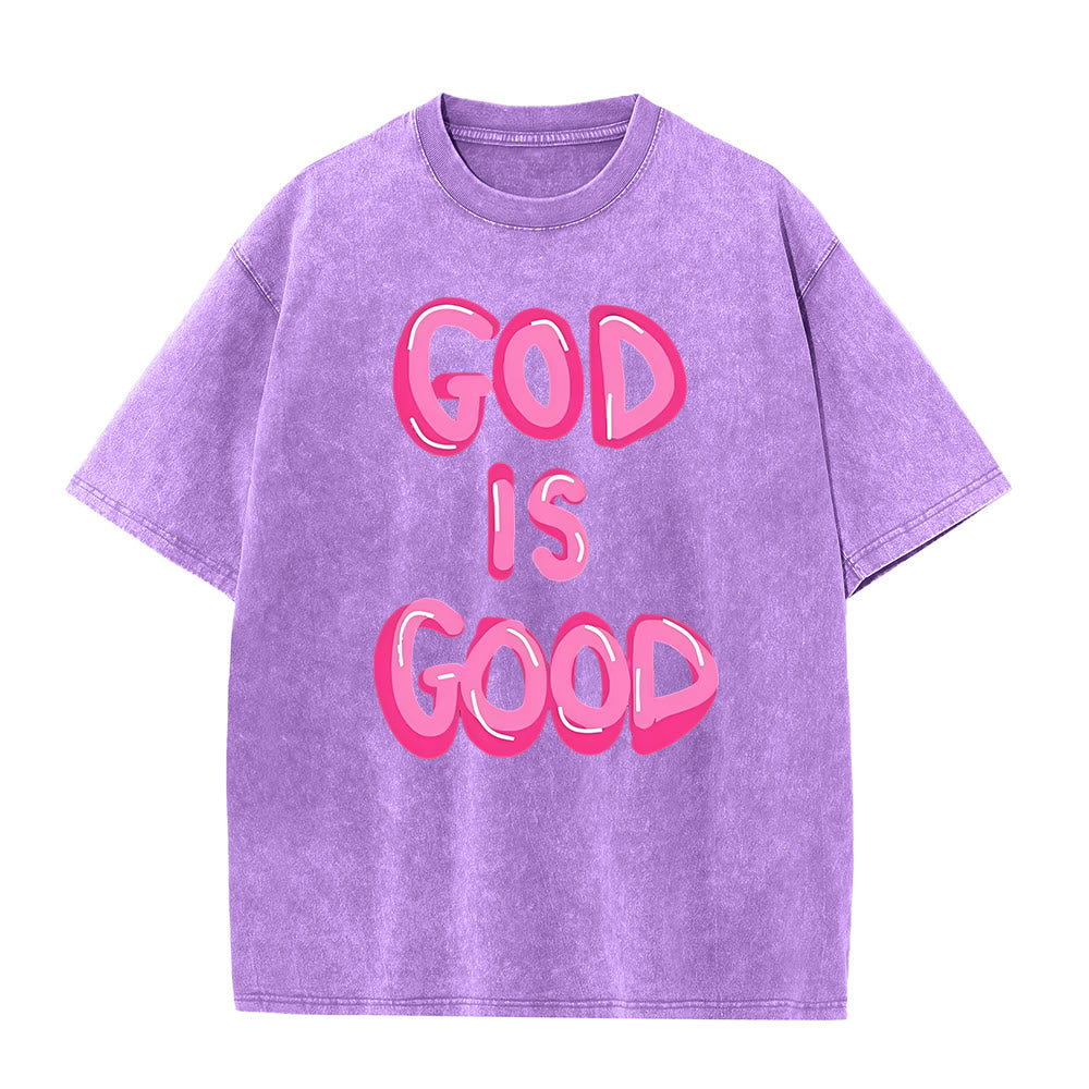 Christianartworkshop God Is Good Unisex Washed T-Shirt