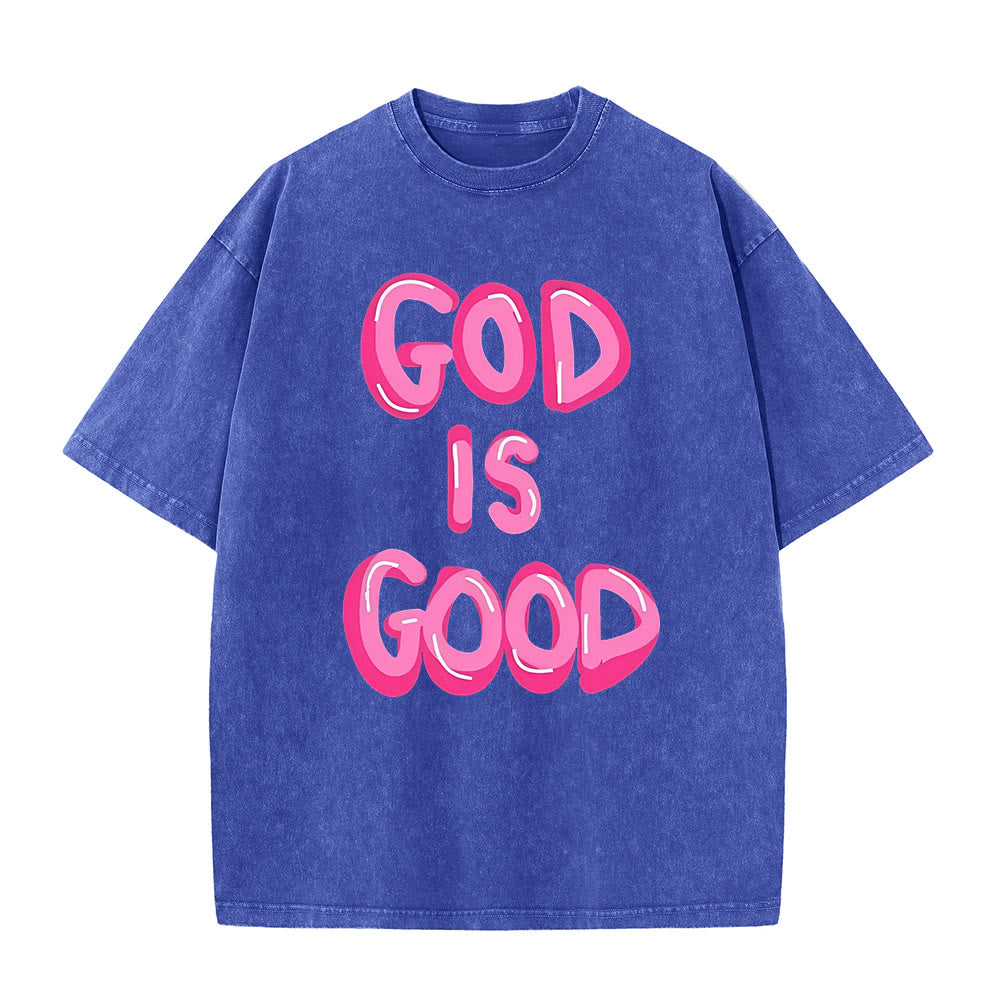 Christianartworkshop God Is Good Unisex Washed T-Shirt