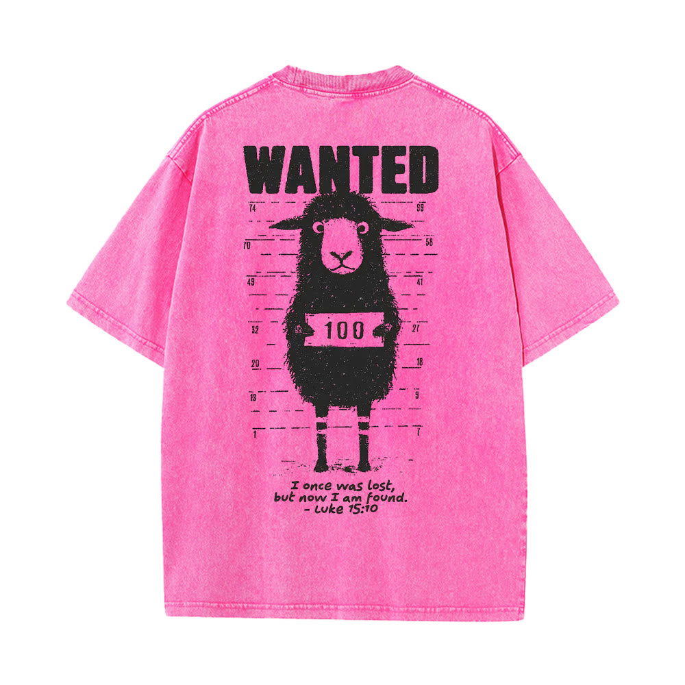 Christianartworkshop Wanted Sheep Unisex Washed T-shirt