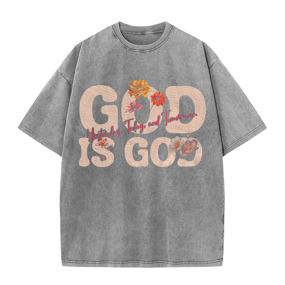 Christianartworkshop God Is God Unisex Washed T-shirt