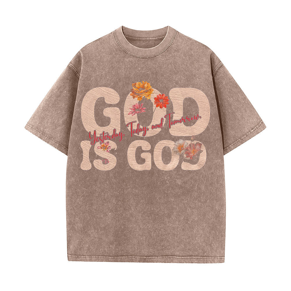Christianartworkshop God Is God Unisex Washed T-shirt