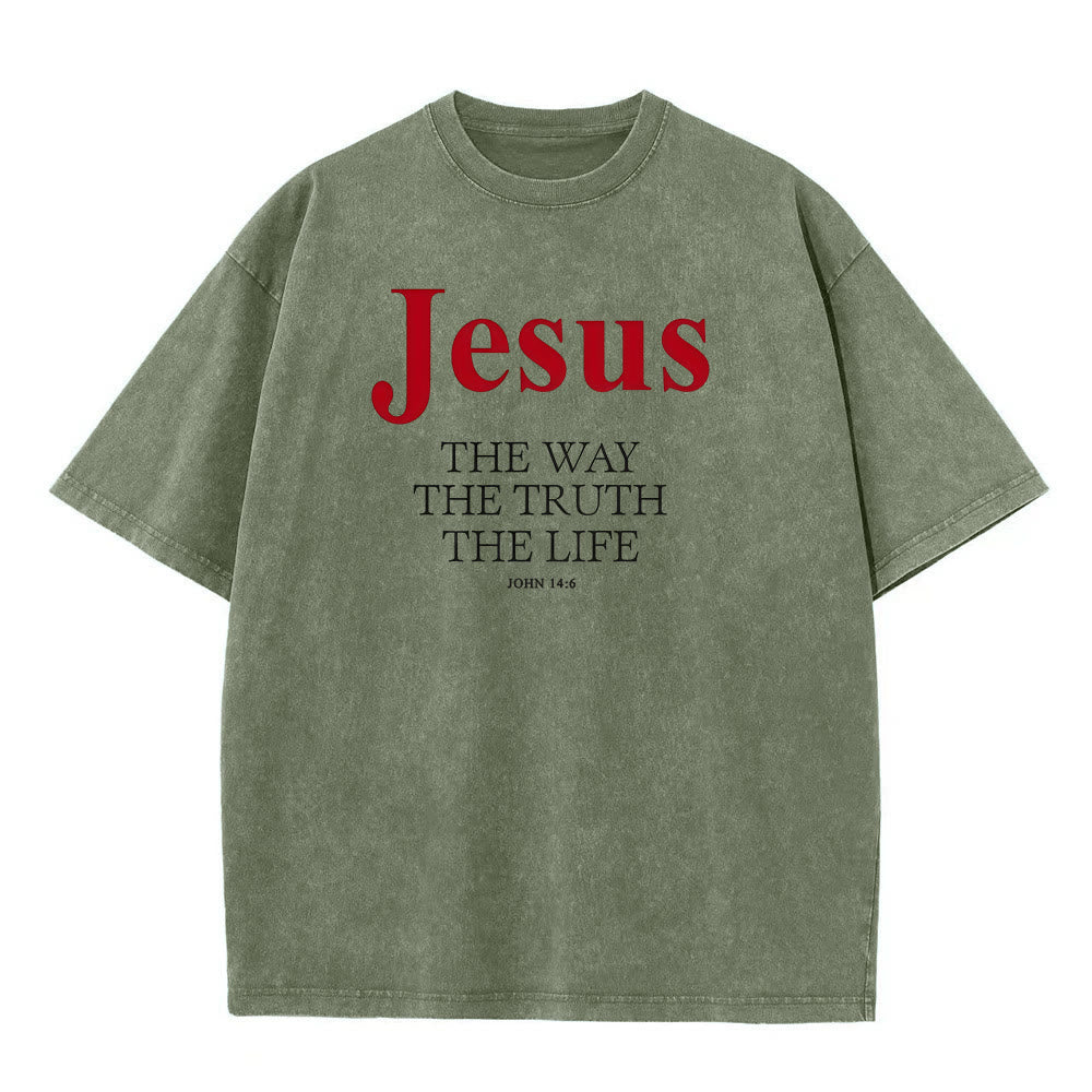 Christianartworkshop Jesus The Way The Truth The Life Unisex Washed T - Shirt