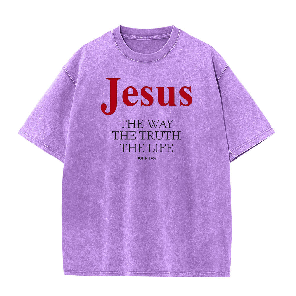 Christianartworkshop Jesus The Way The Truth The Life Unisex Washed T - Shirt