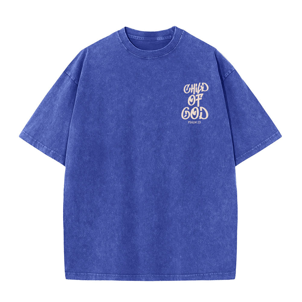 Christianartworkshop Chic Spiritual Child of God Psalm 23 Unisex Washed T-Shirt