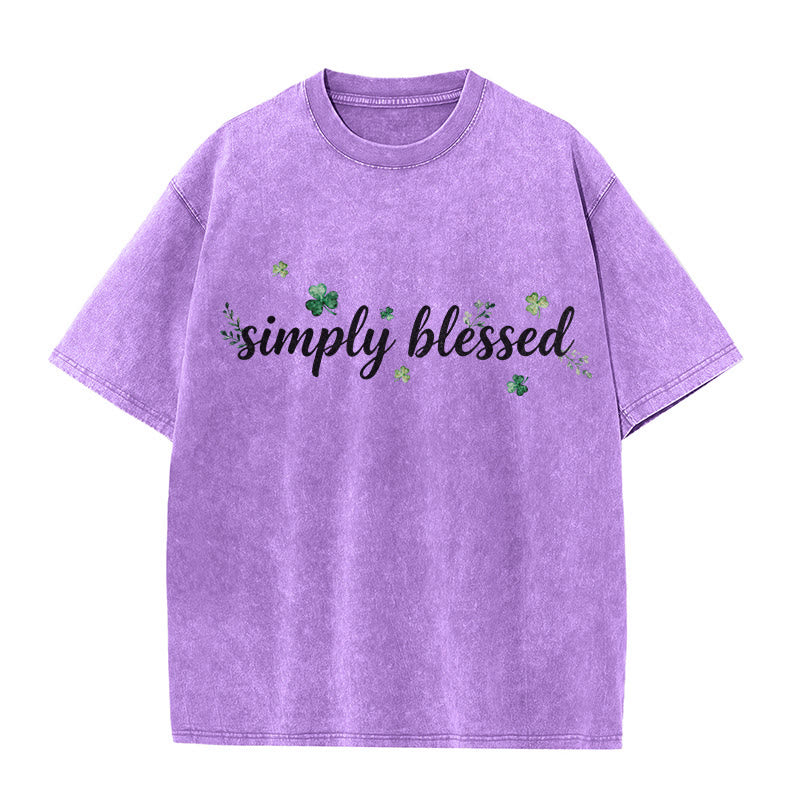 Christianartworkshop Not Lucky Simply Blessed Psalm 34:8 Unisex Washed T-Shirt
