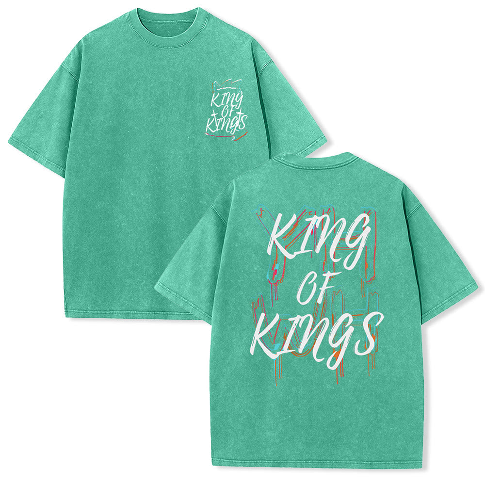 Christianartworkshop King Of Kings Unisex Washed T-shirt