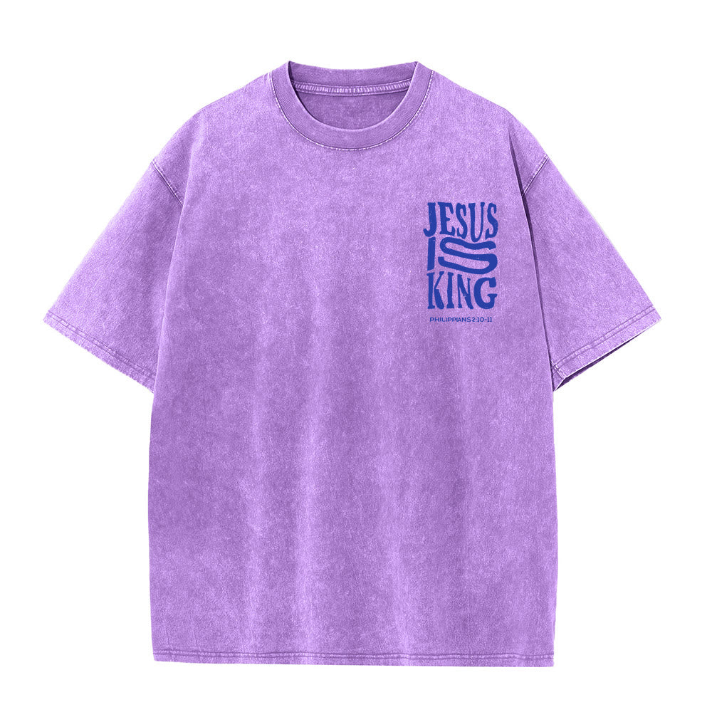 Christianartworkshop Jesus Is King Graphic Unisex Washed T-Shirt