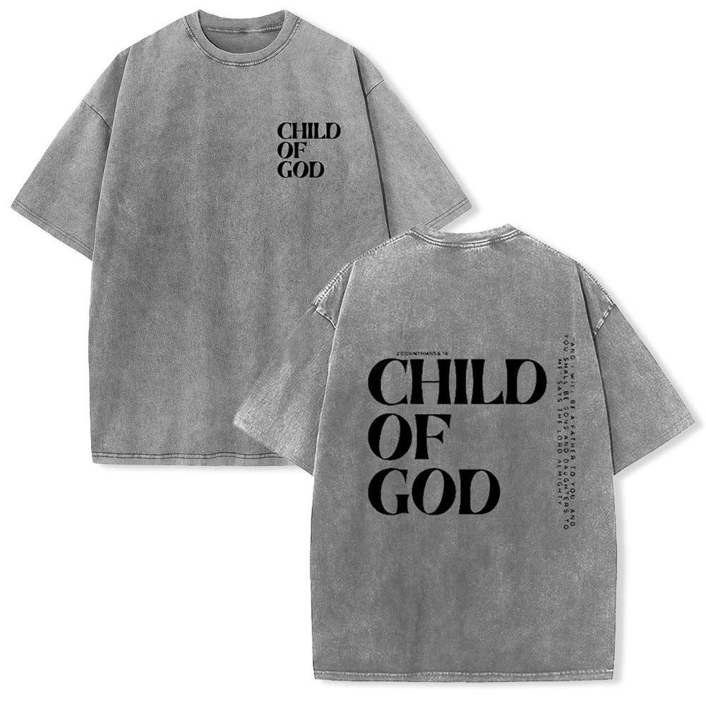Christianartworkshop Child of God Graphic Unisex Washed T-Shirt