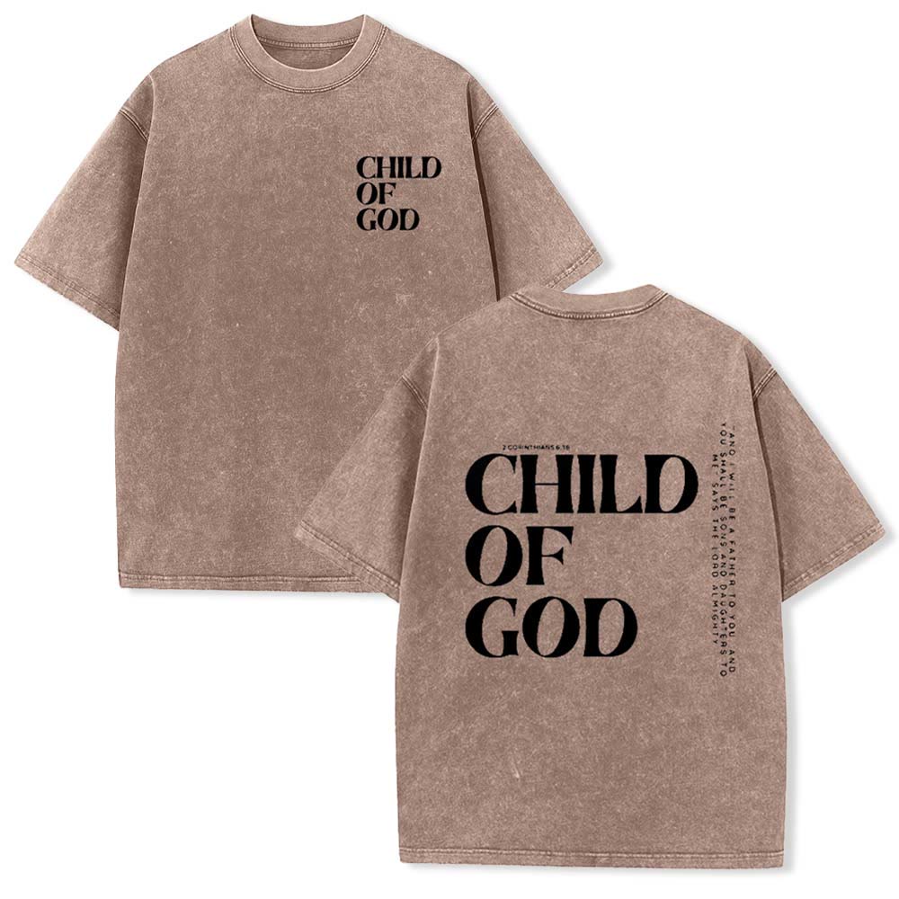 Christianartworkshop Child of God Graphic Unisex Washed T-Shirt