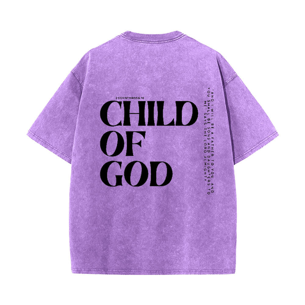 Christianartworkshop Child of God Graphic Unisex Washed T-Shirt