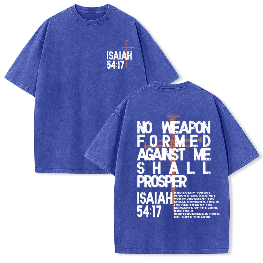 Christianartworkshop No Weapon Formed Against Me Graphic Unisex Washed T-Shirt
