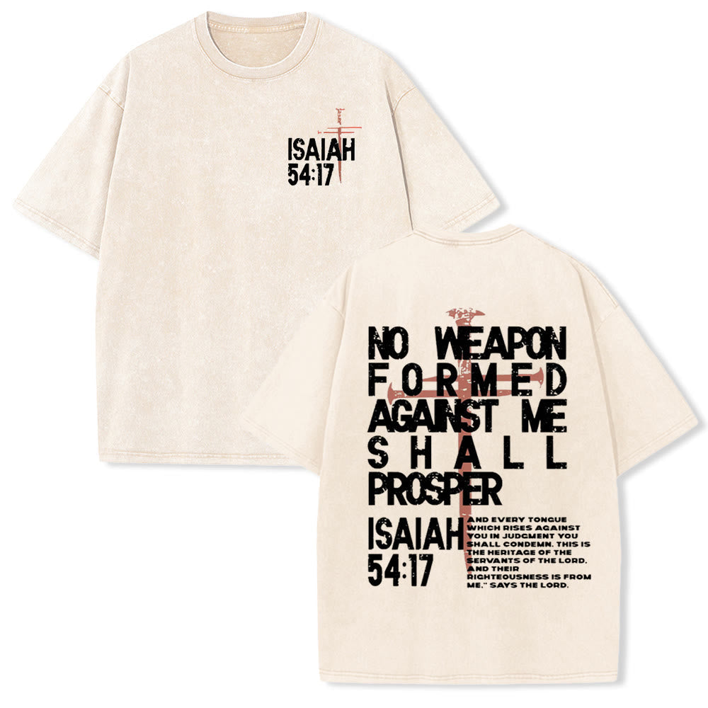 Christianartworkshop No Weapon Formed Against Me Graphic Unisex Washed T-Shirt