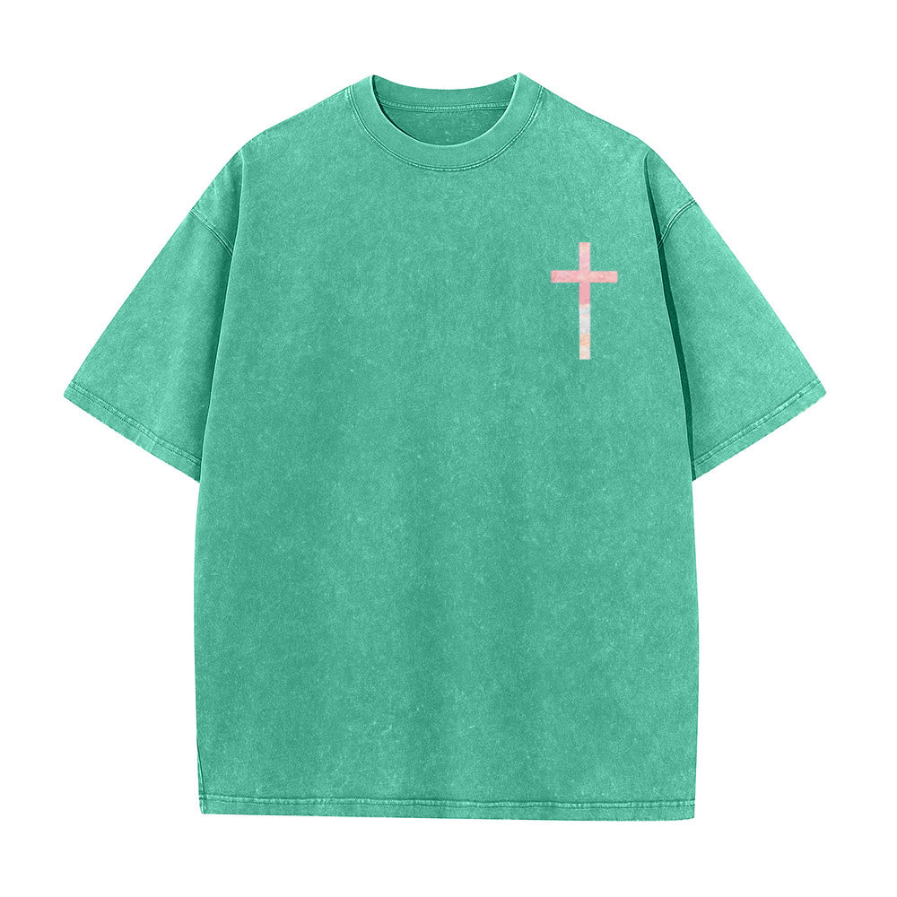 Christianartworkshop His Mercies Are New Double Sided Unisex Washed Christian T-Shirt