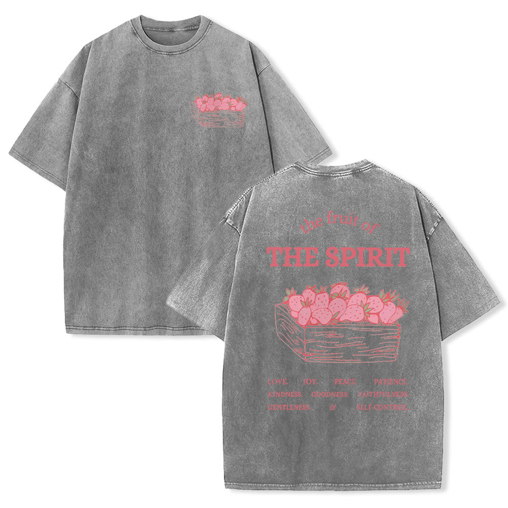 Christianartworkshop Fruit Of The Spirit Unisex Washed T-Shirt