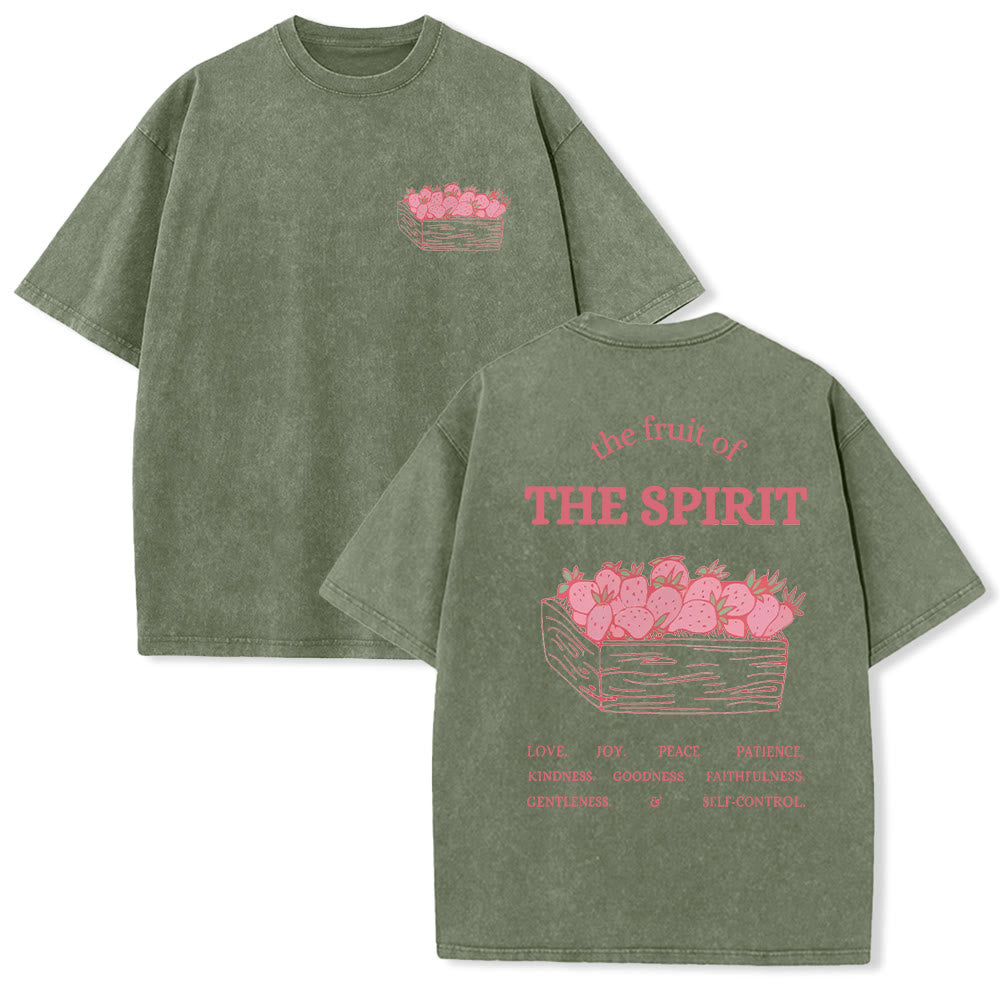 Christianartworkshop Fruit Of The Spirit Unisex Washed T-Shirt
