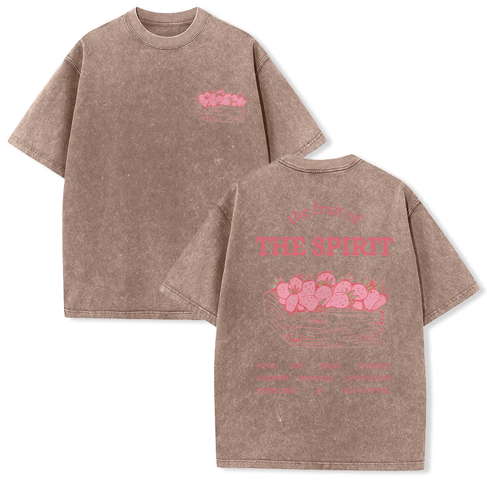 Christianartworkshop Fruit Of The Spirit Unisex Washed T-Shirt
