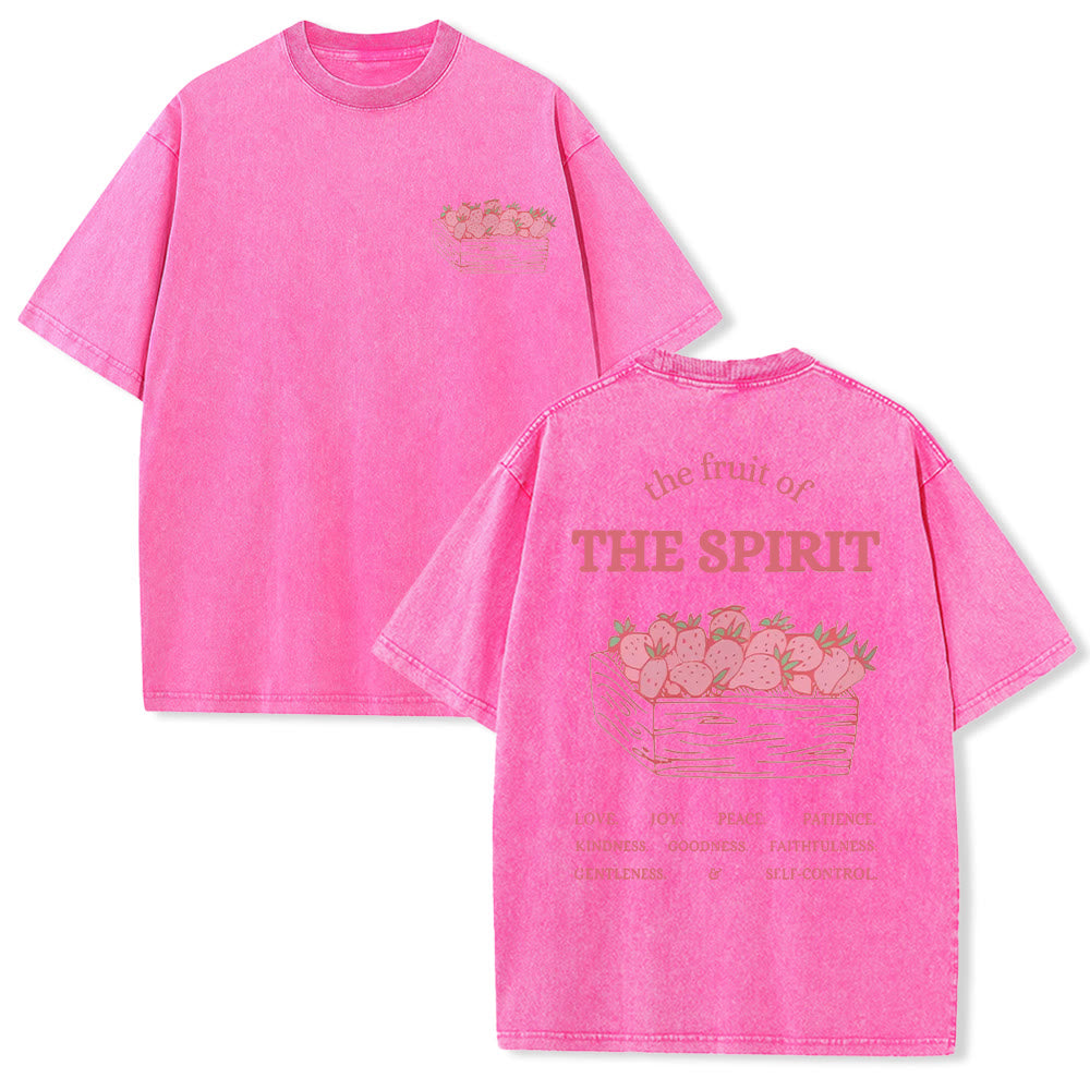 Christianartworkshop Fruit Of The Spirit Unisex Washed T-Shirt