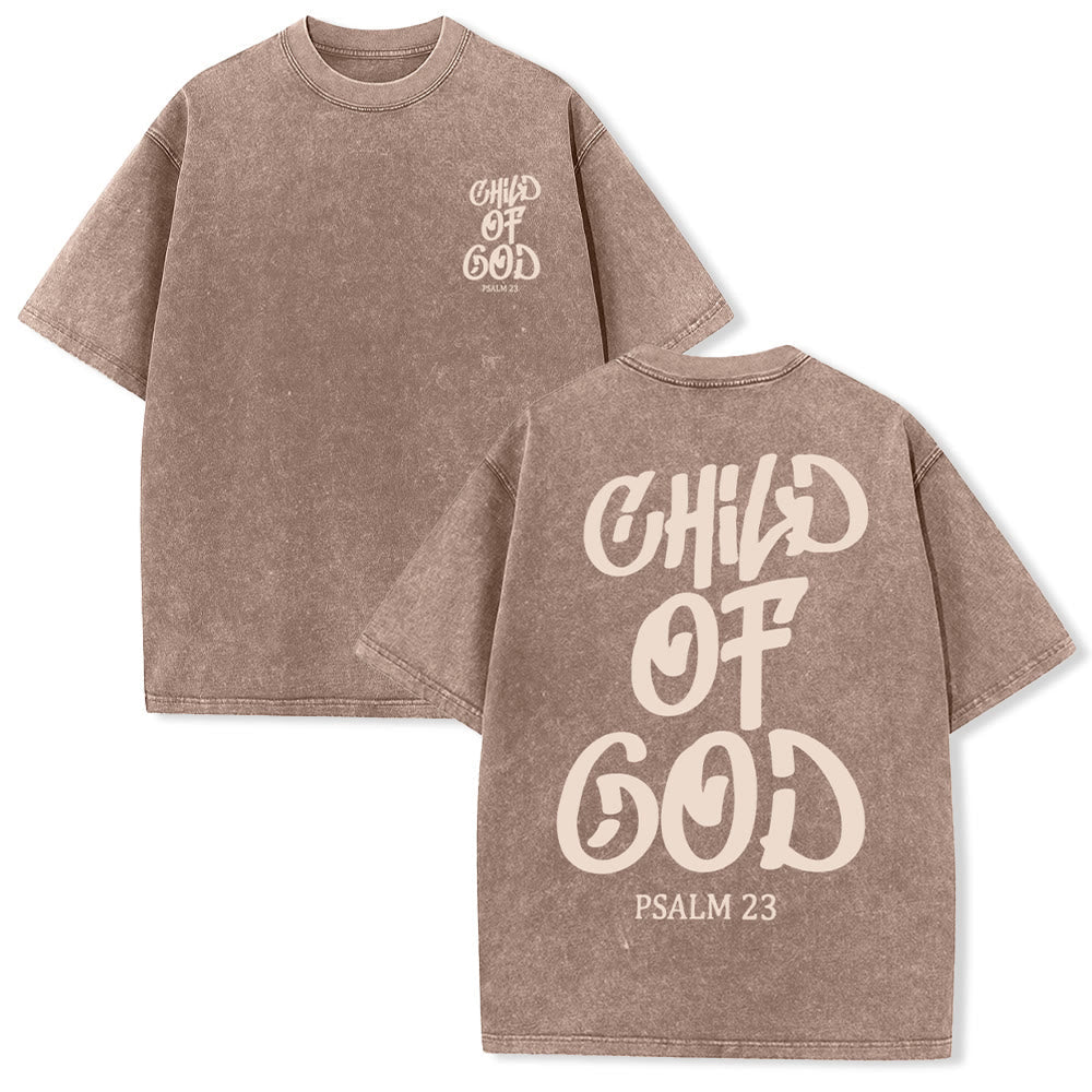 Christianartworkshop Chic Spiritual Child of God Psalm 23 Unisex Washed T-Shirt