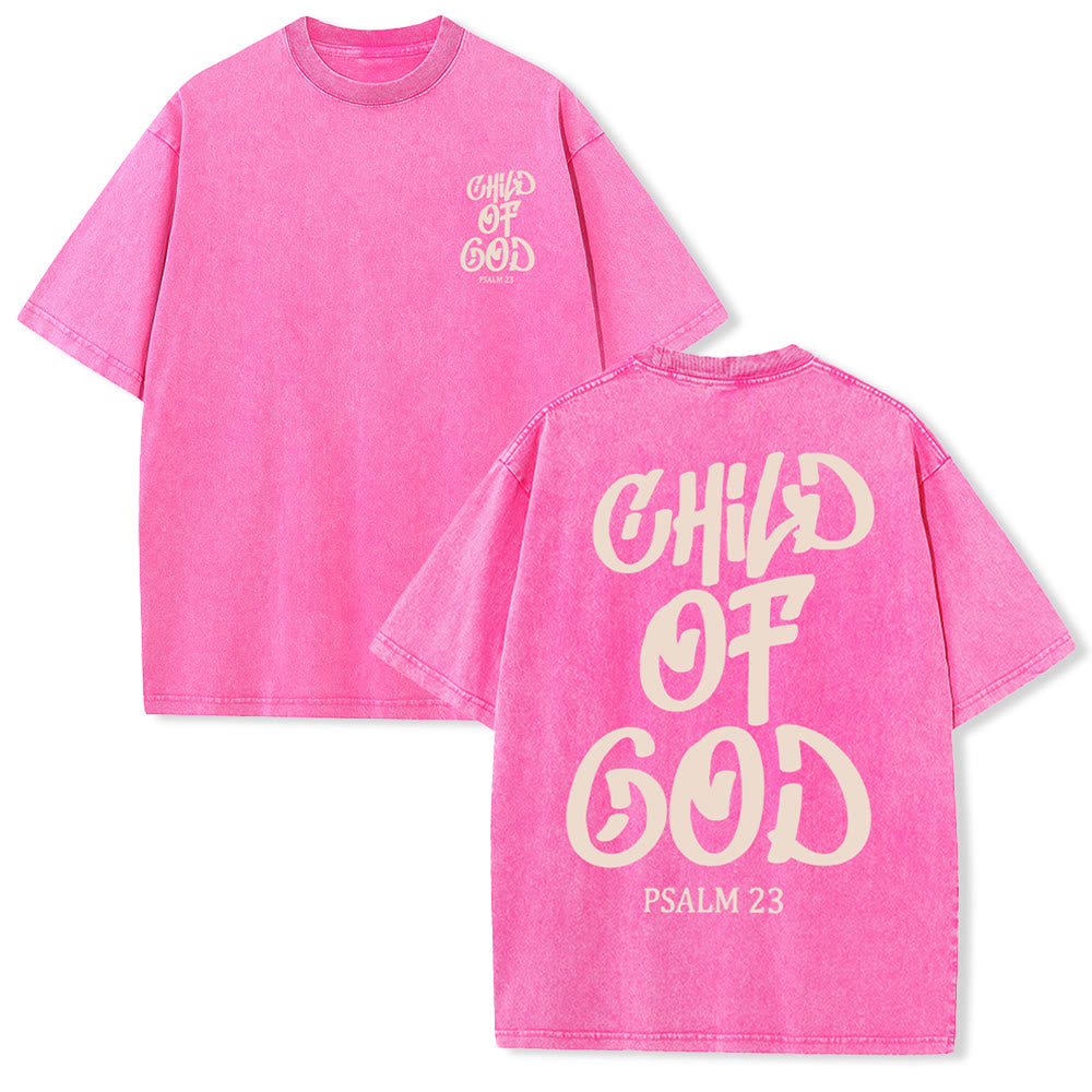 Christianartworkshop Chic Spiritual Child of God Psalm 23 Unisex Washed T-Shirt