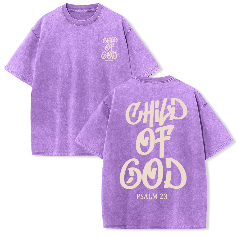 Christianartworkshop Chic Spiritual Child of God Psalm 23 Unisex Washed T-Shirt